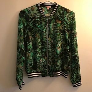 Tropical Print Sheer Jacket